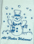 Snowman All Flakes Welcome Microfiber Waffle Weave Hand Towel