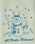 Snowman All Flakes Welcome Microfiber Waffle Weave Hand Towel
