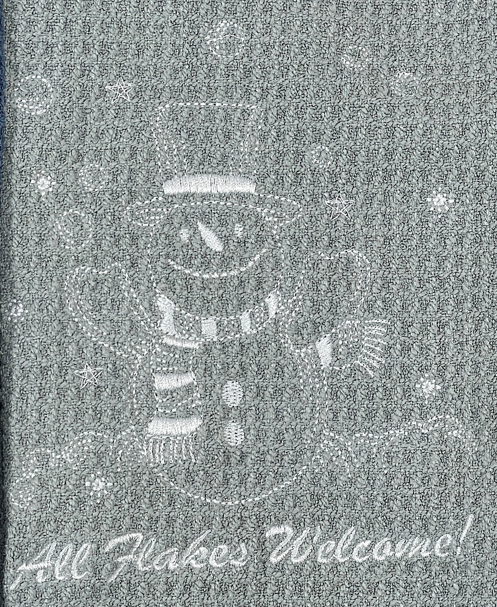 Snowman All Flakes Welcome Microfiber Waffle Weave Hand Towel