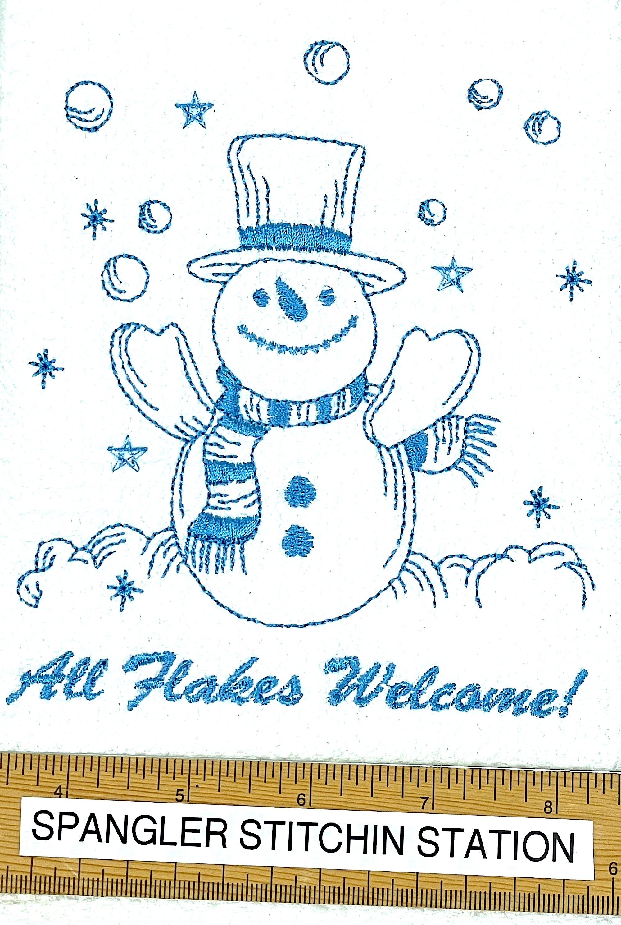 Snowman All Flakes Welcome Microfiber Waffle Weave Hand Towel