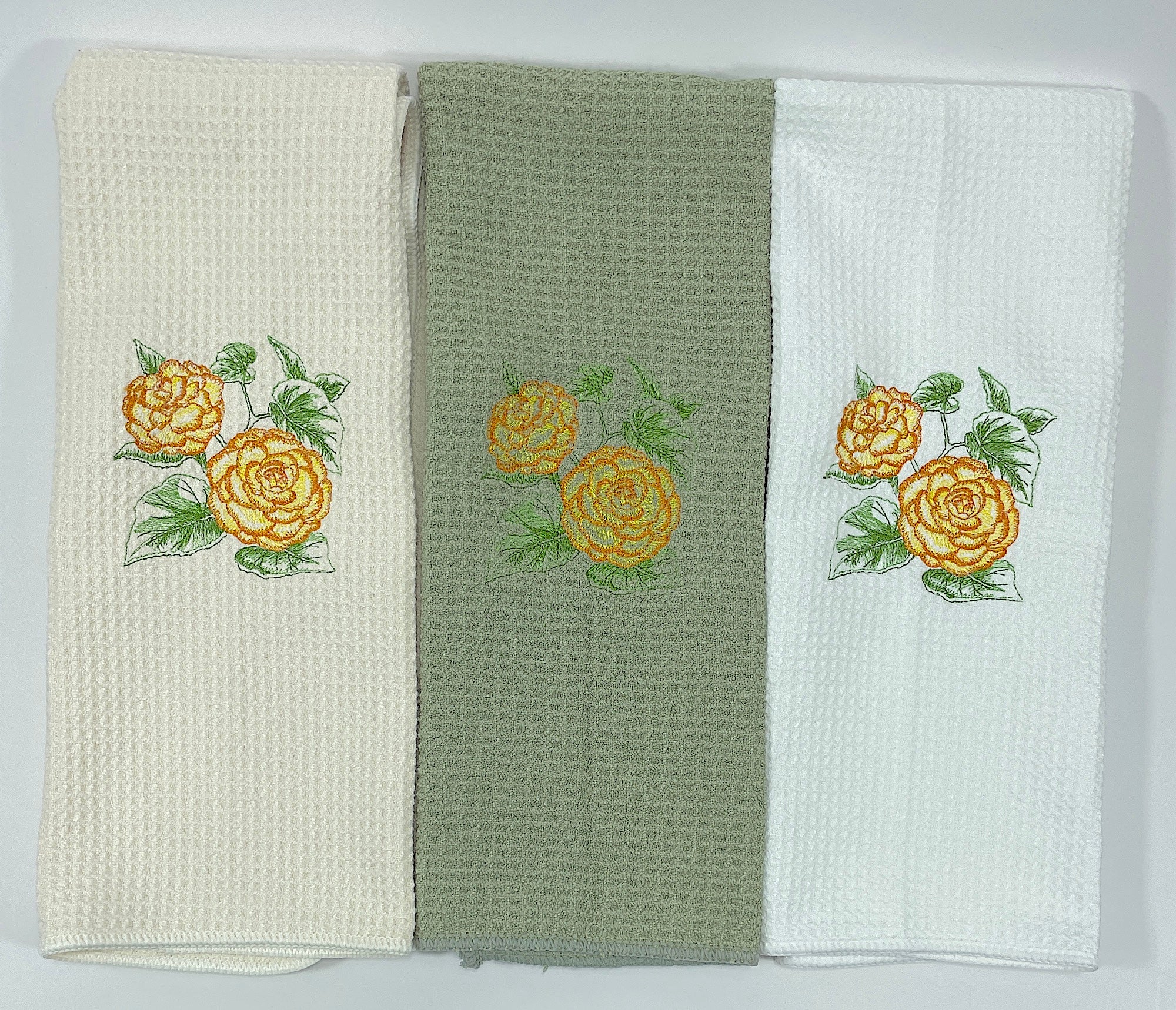 Begonia Sketch microfiber waffle weave hand  towel