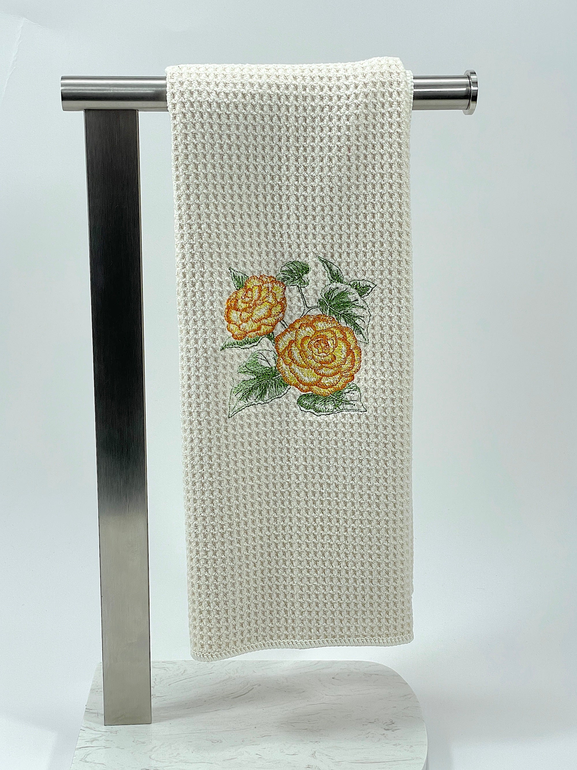 Begonia Sketch microfiber waffle weave hand  towel
