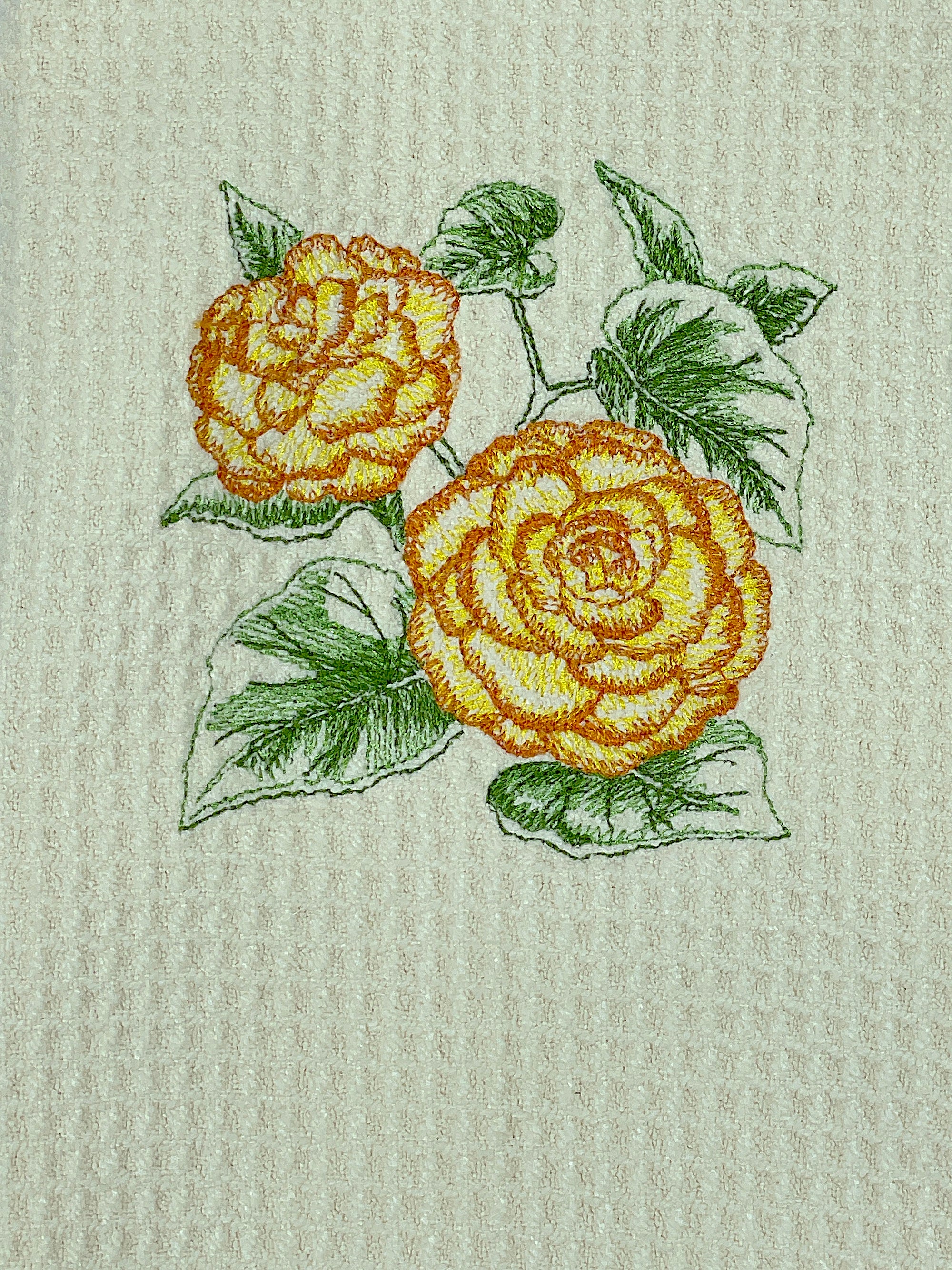 Begonia Sketch microfiber waffle weave hand  towel