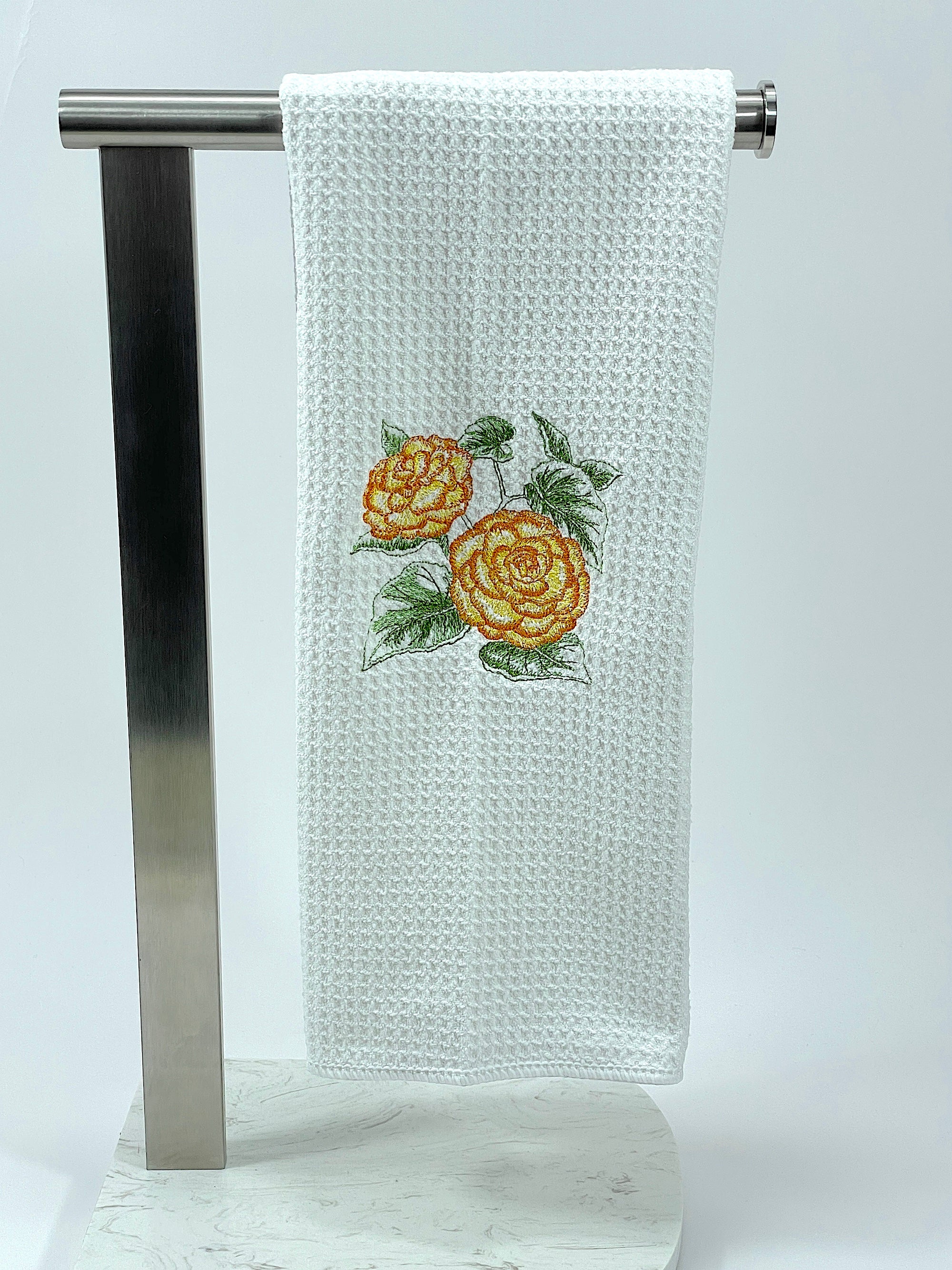 Begonia Sketch microfiber waffle weave hand  towel