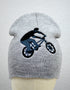 Bicycle Rider Embroidered Cuffless Beanie Hat