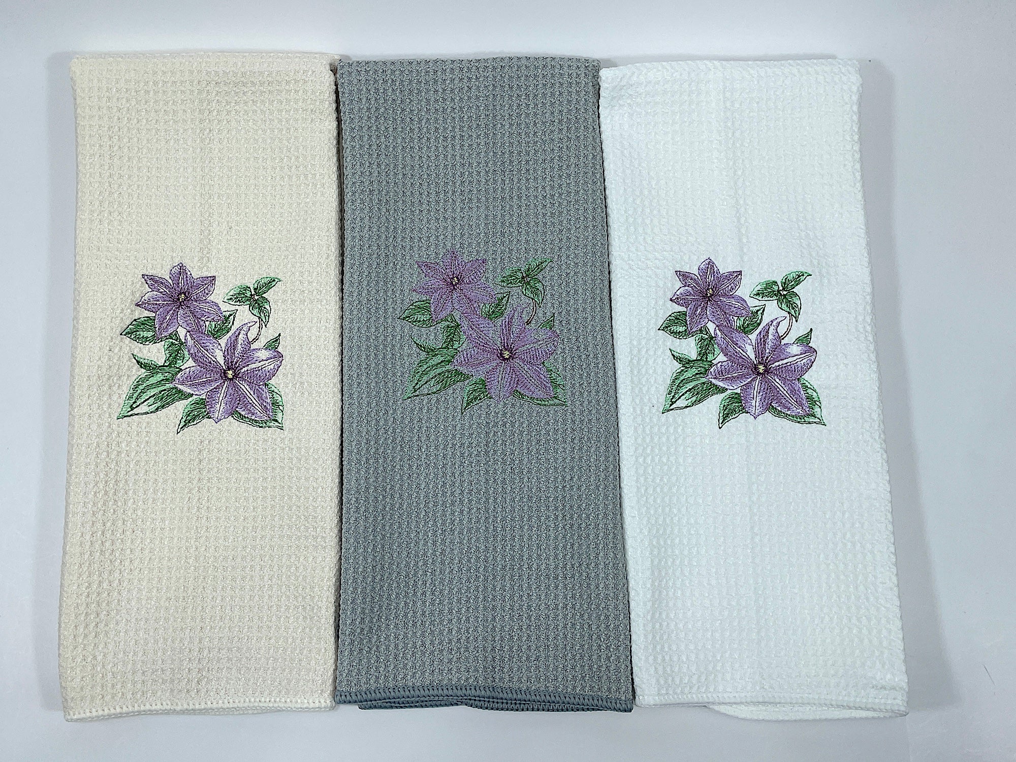 Clematis Microfiber Waffle Weave Hand Towel
