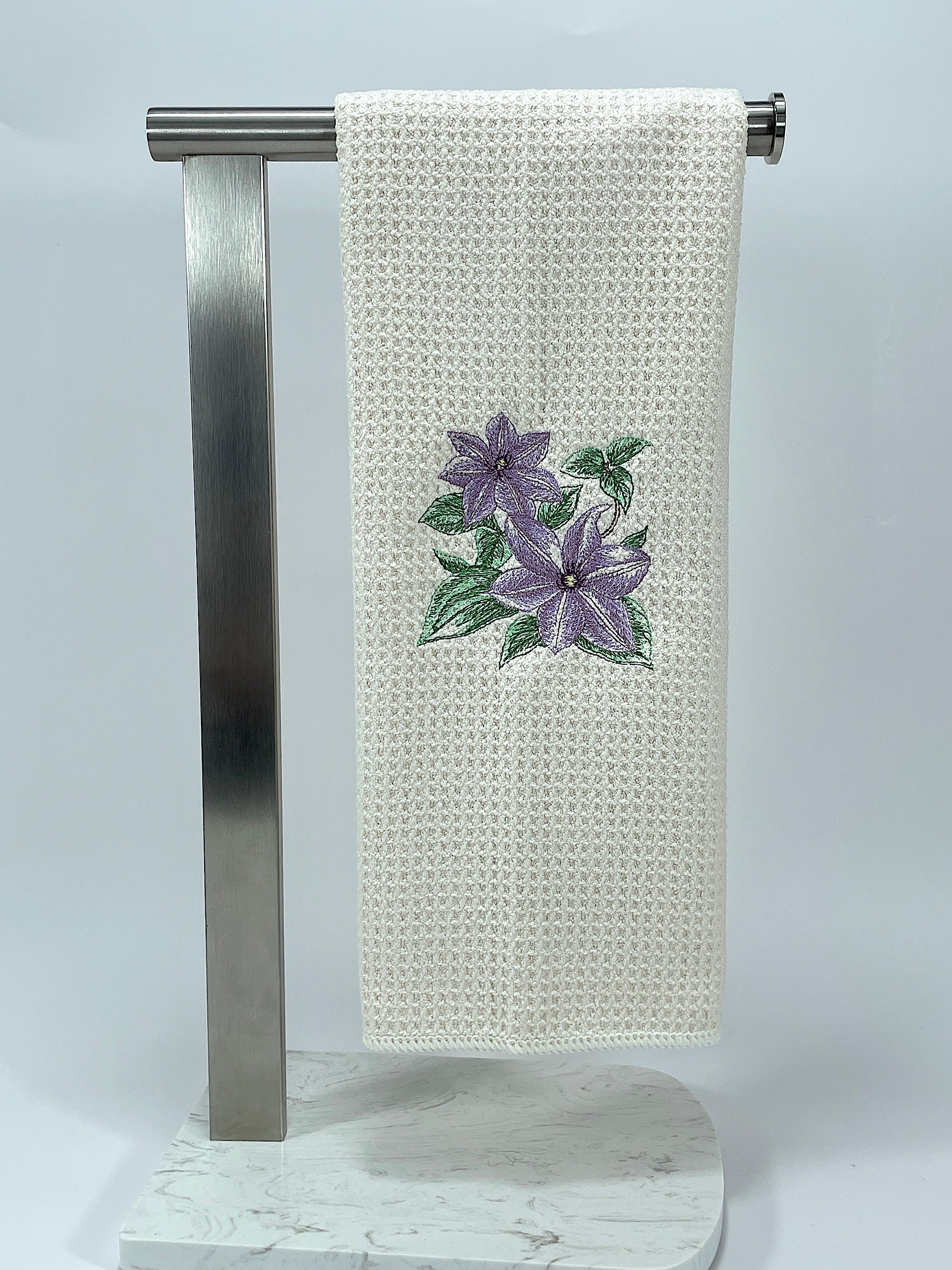 Clematis Microfiber Waffle Weave Hand Towel