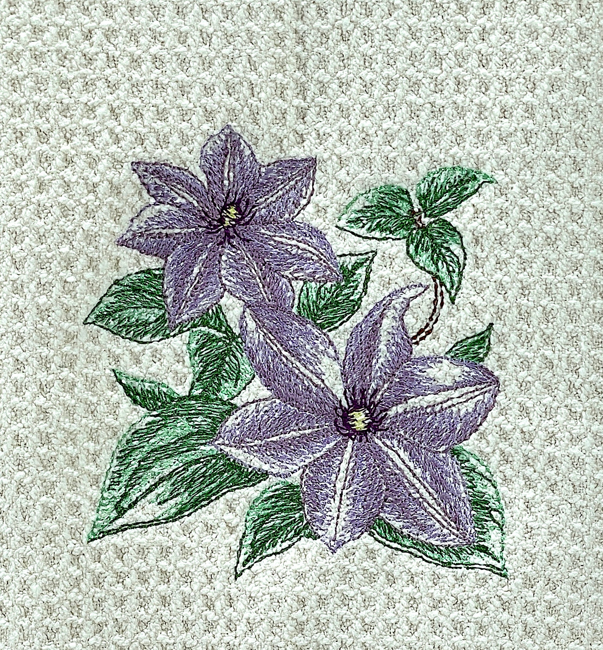 Clematis Microfiber Waffle Weave Hand Towel