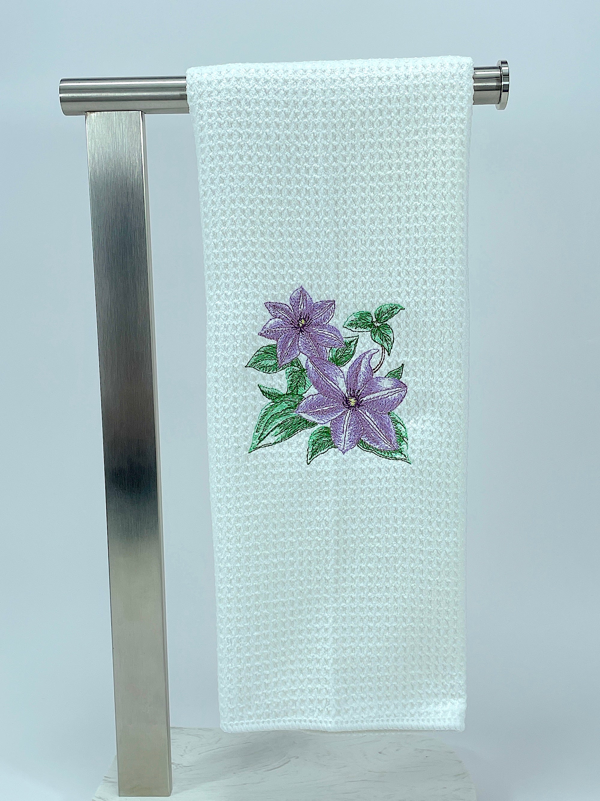 Clematis Microfiber Waffle Weave Hand Towel