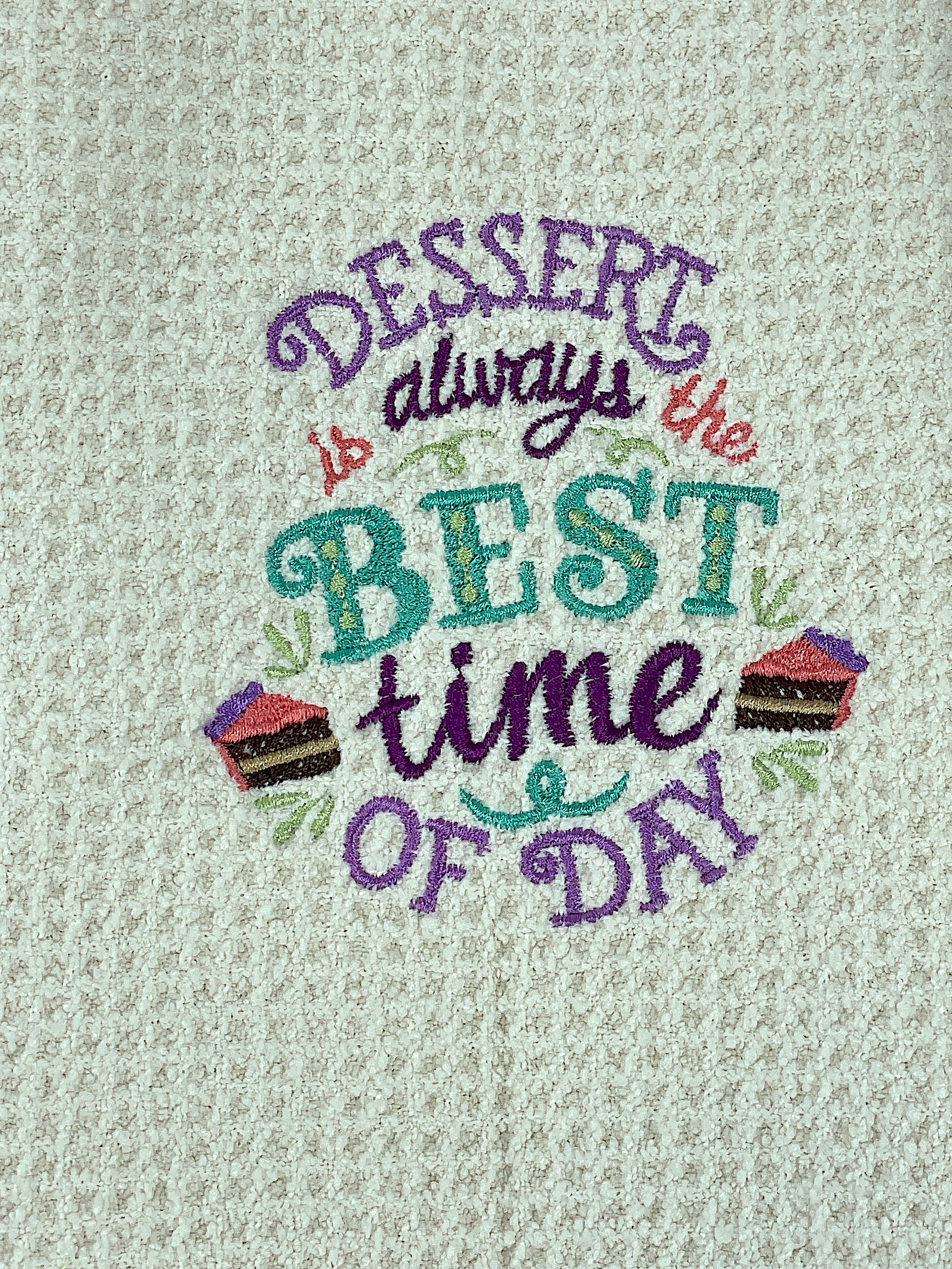 Dessert is Always the Best Time of Day Microfiber hand  towel - Kitchen towel