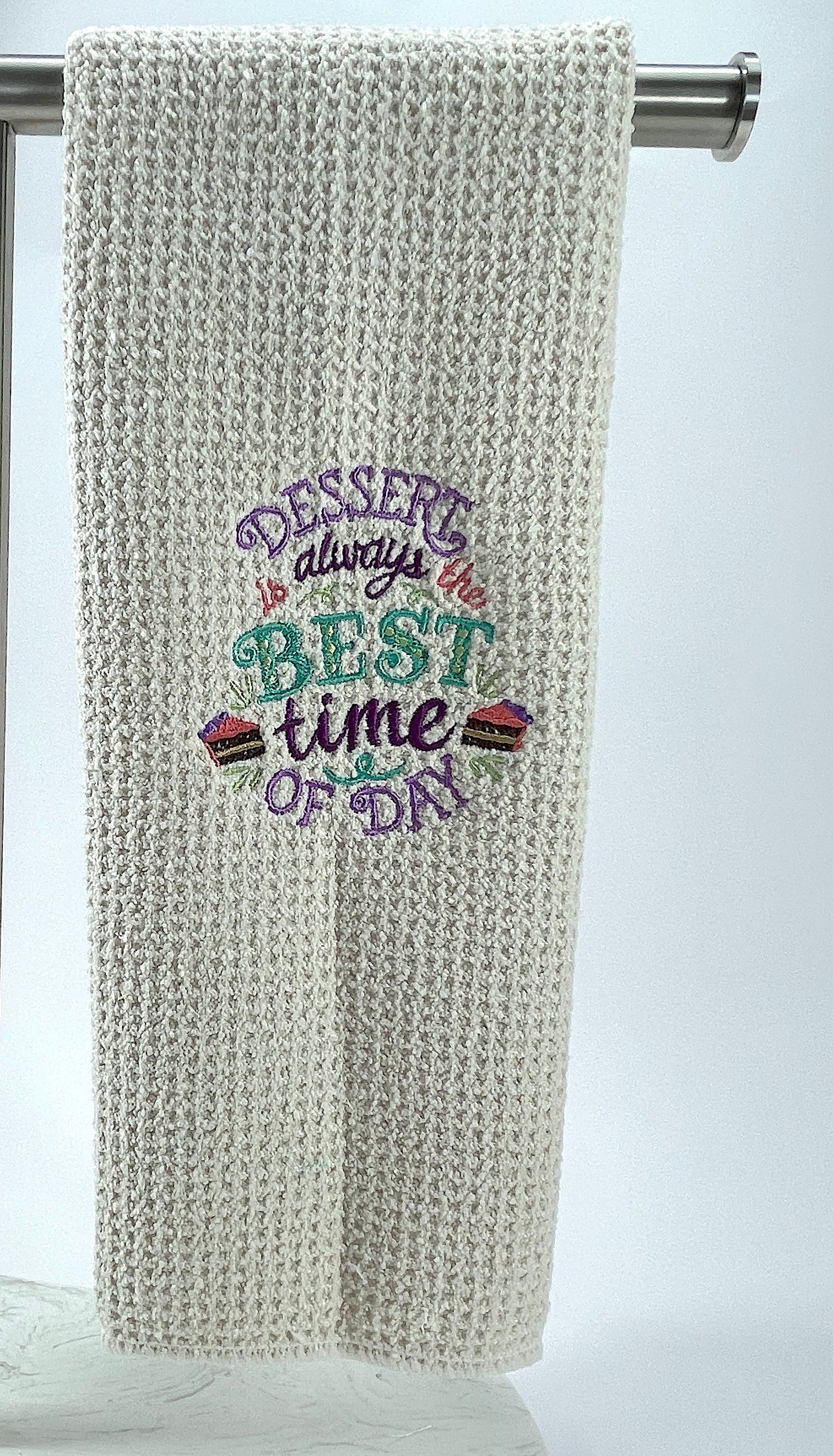Dessert is Always the Best Time of Day Microfiber hand  towel - Kitchen towel