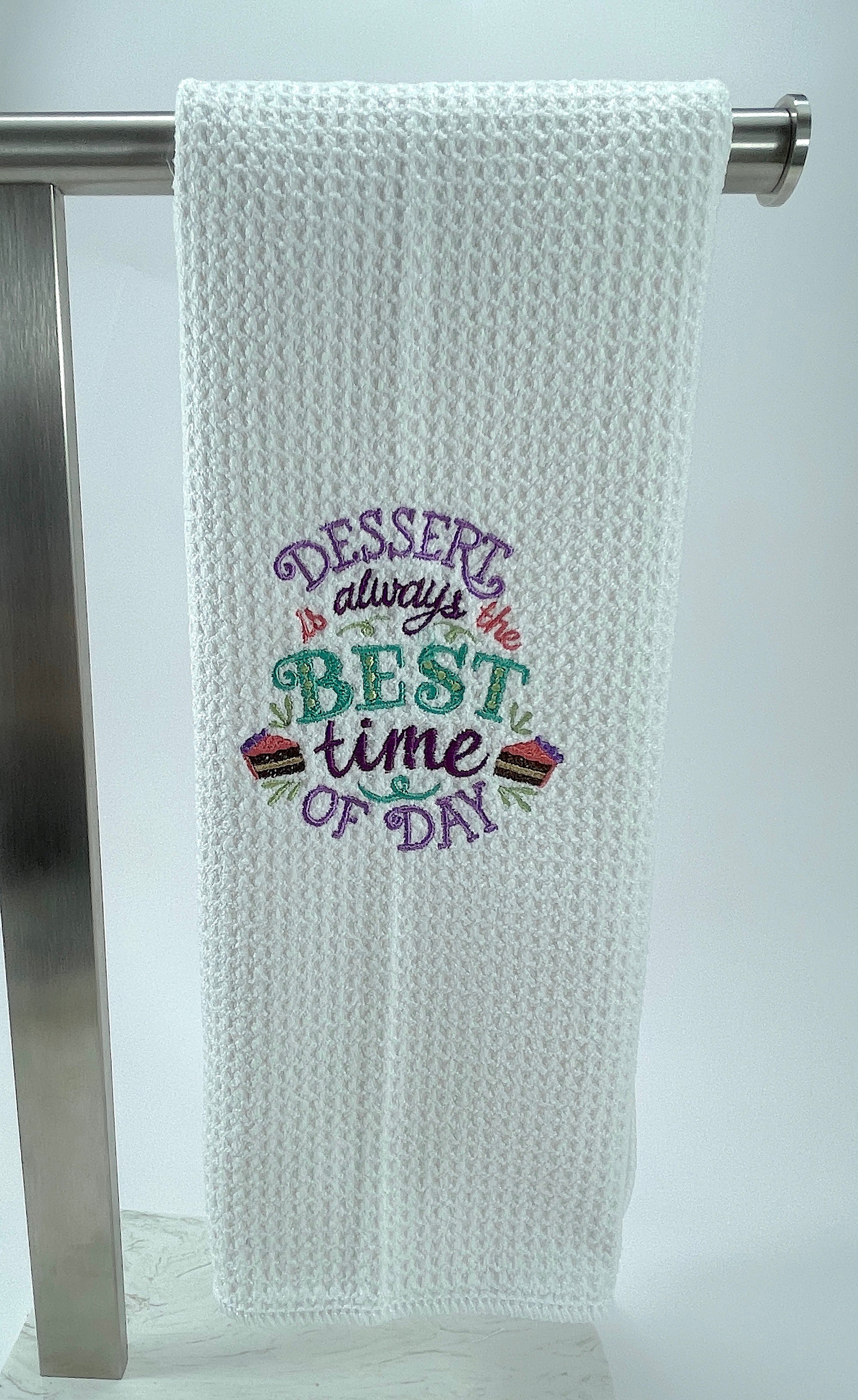 Dessert is Always the Best Time of Day Microfiber hand  towel - Kitchen towel