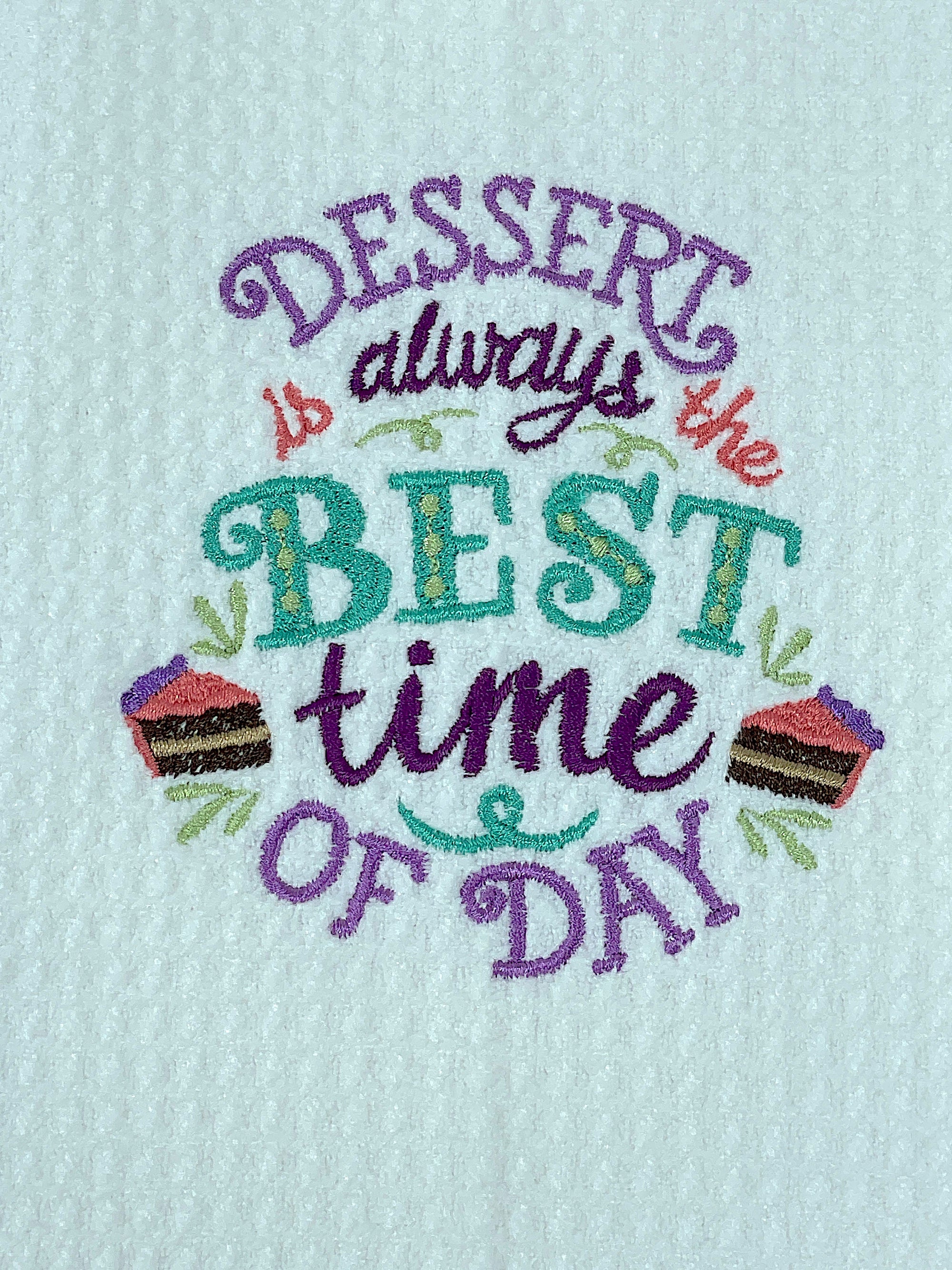 Dessert is Always the Best Time of Day Microfiber hand  towel - Kitchen towel