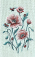 Poppies and Ladybug microfiber waffle weave hand towel