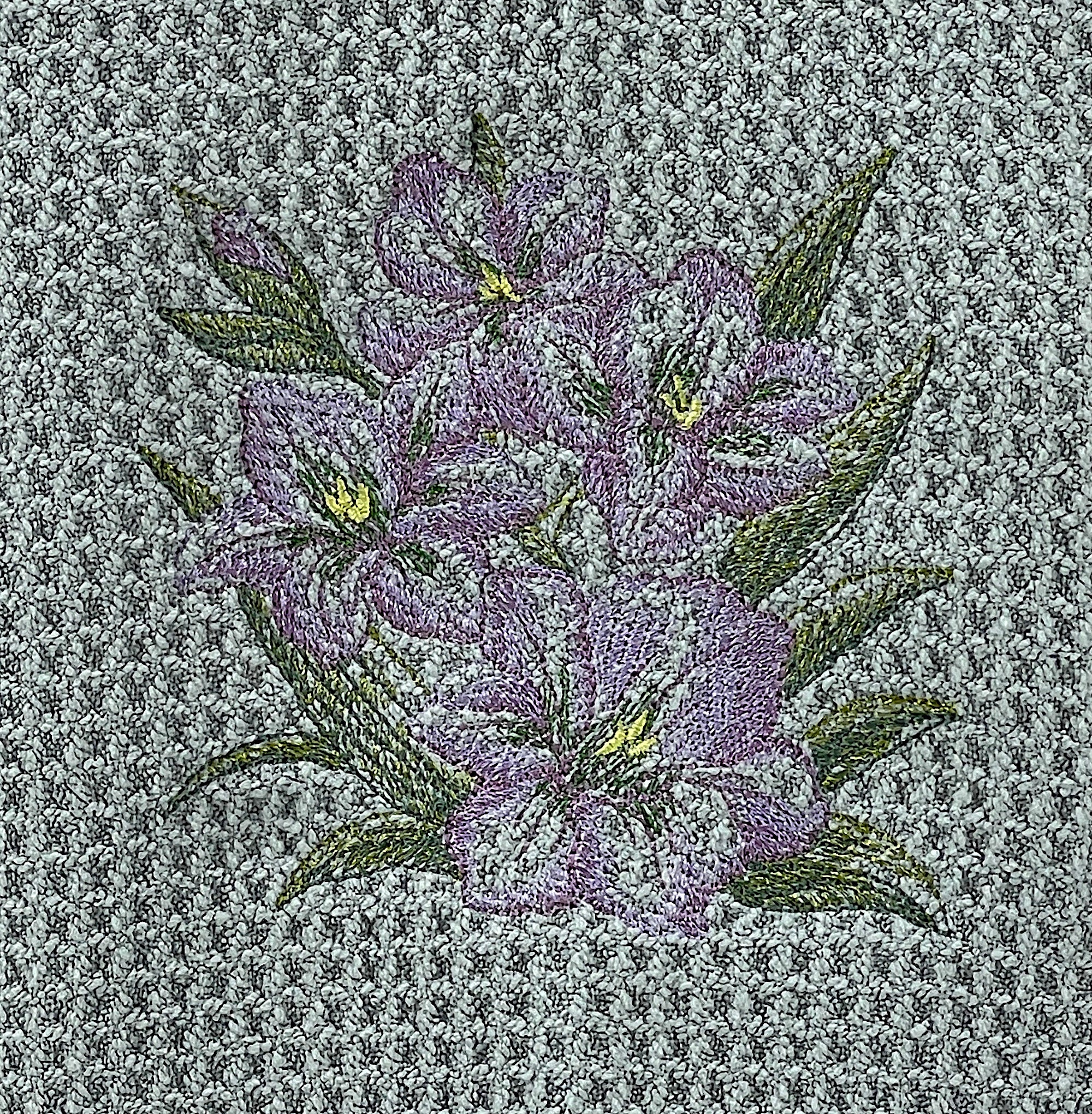 Gladiolus Sketch  microfiber waffle weave hand  towel