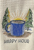 Happy Hour microfiber waffle weave kitchen towel
