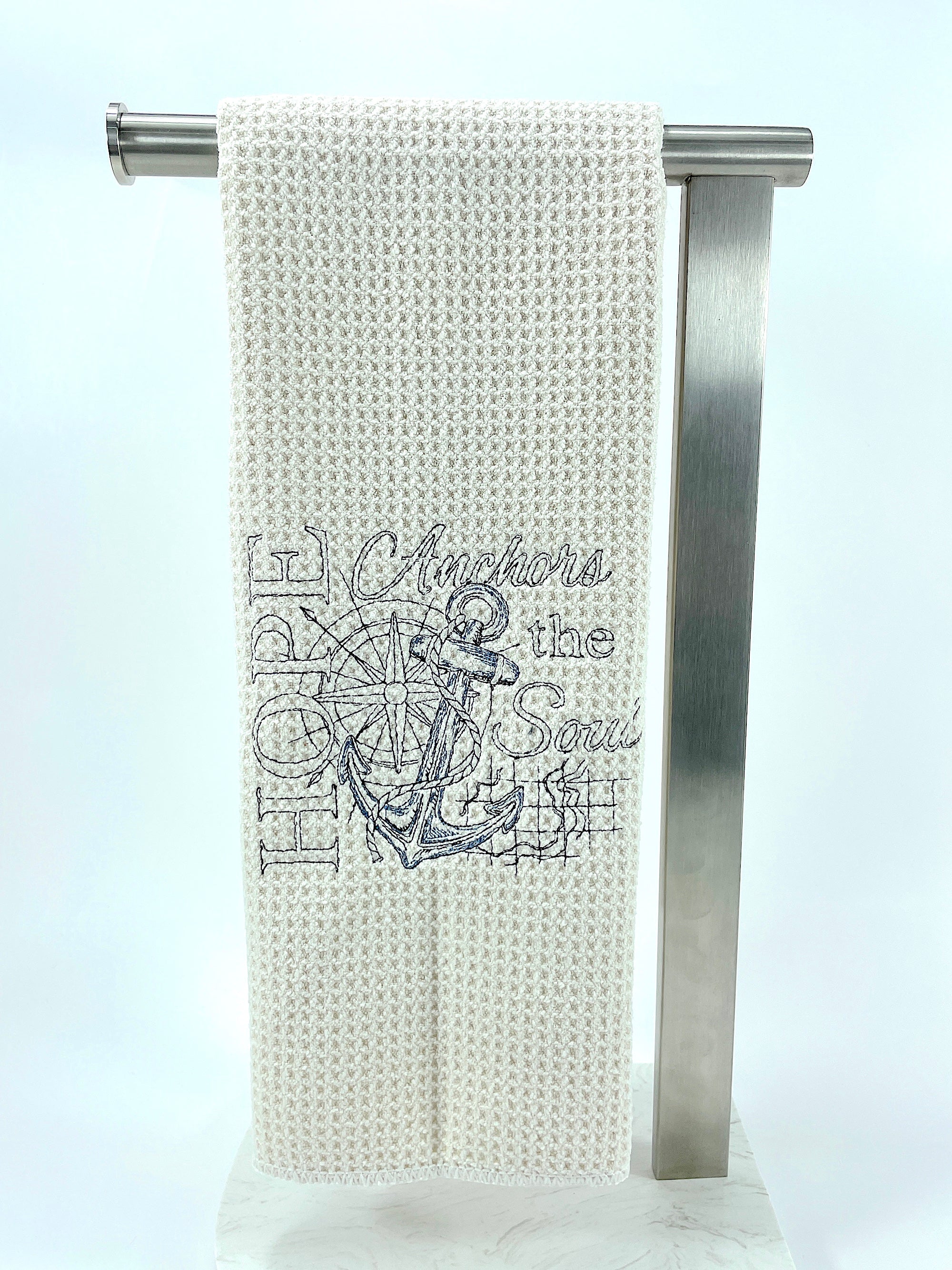 Hope Anchors the Soul microfiber waffle weave hand towel