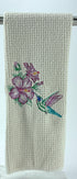 Hibiscus and Hummingbird microfiber waffle weave hand  towel