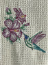 Hibiscus and Hummingbird microfiber waffle weave hand  towel