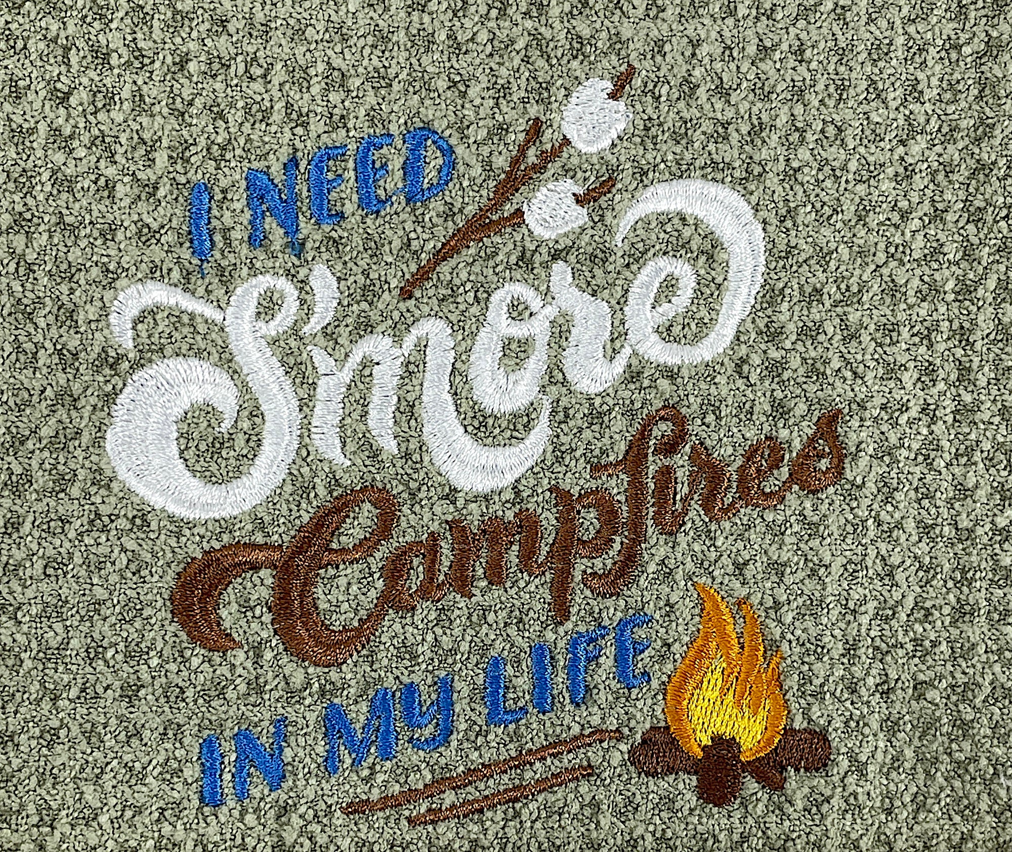 I Need Smore  Campfires in my life microfiber waffle weave hand towel