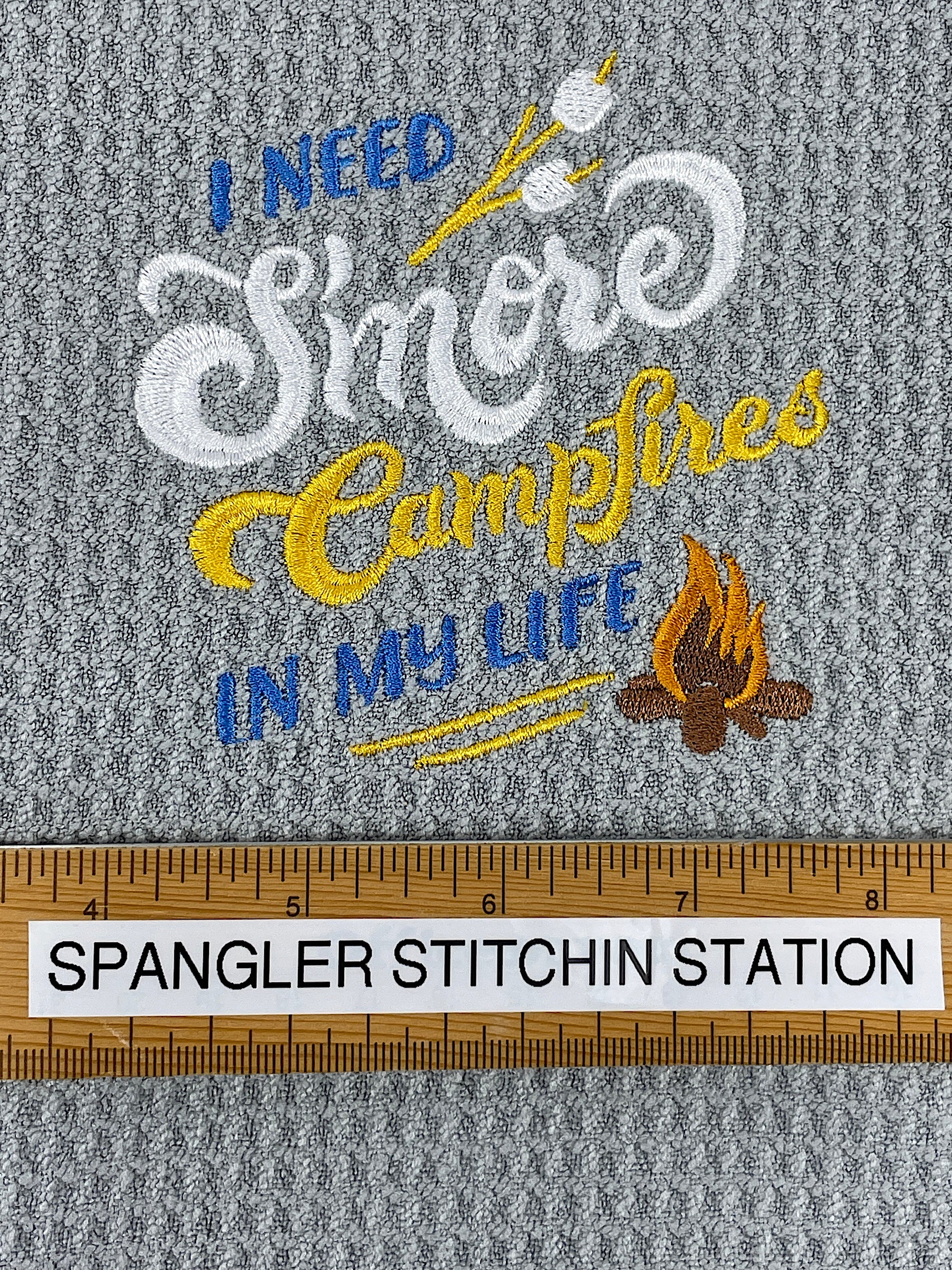 I Need Smore  Campfires in my life microfiber waffle weave hand towel