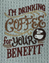 I'm drinking coffee for your benefit microfiber waffle weave hand  towel - Kitchen towel