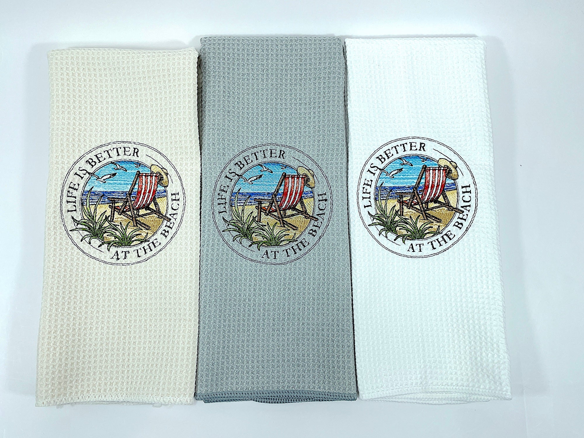 Life is Better at the Beach Microfiber Waffle Weave Hand Towel