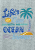 Life's at Ease with an Ocean Breeze towel - Nautical Towel- Kitchen towel