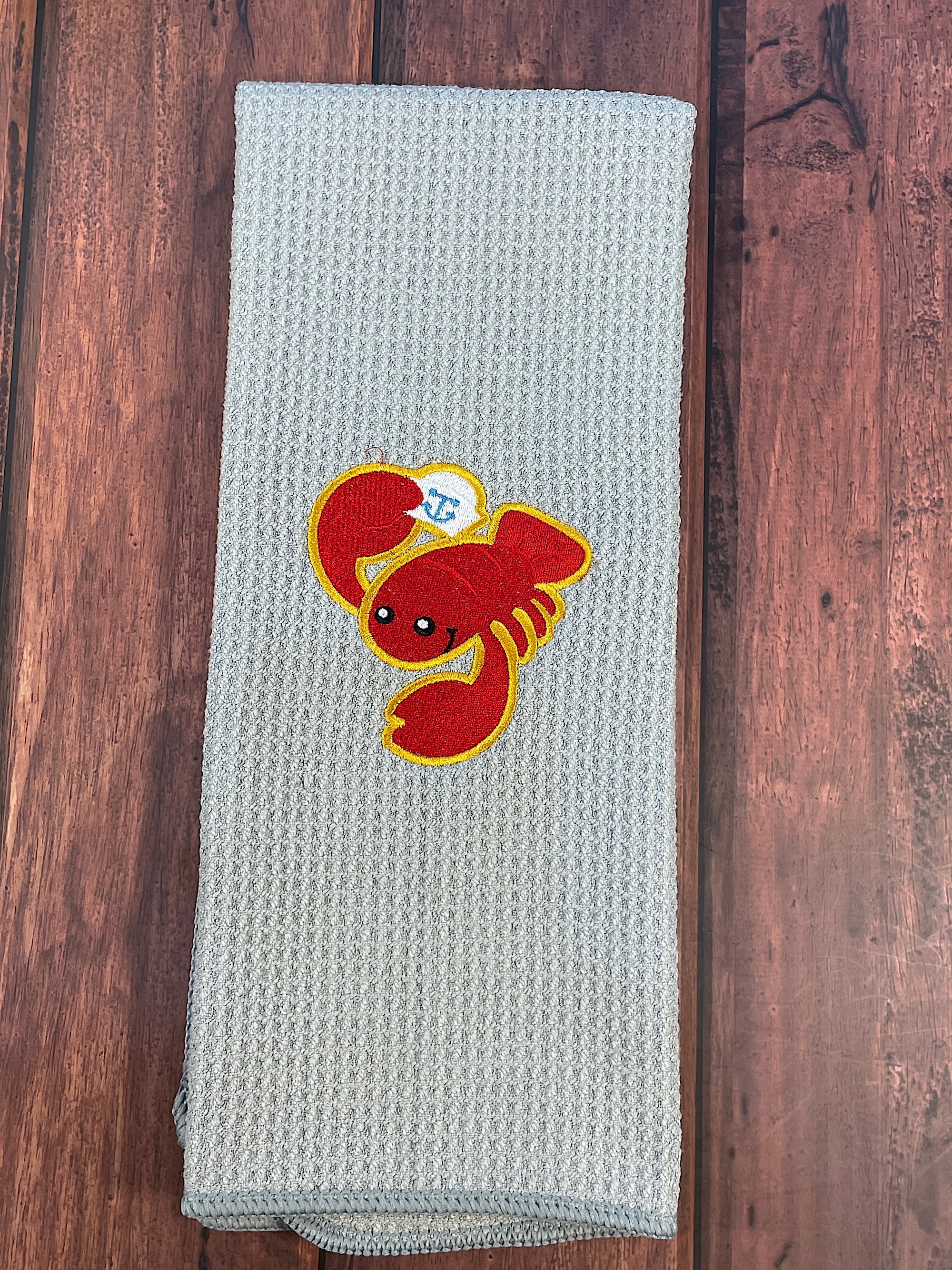 Lobster microfiber waffle weave hand towel
