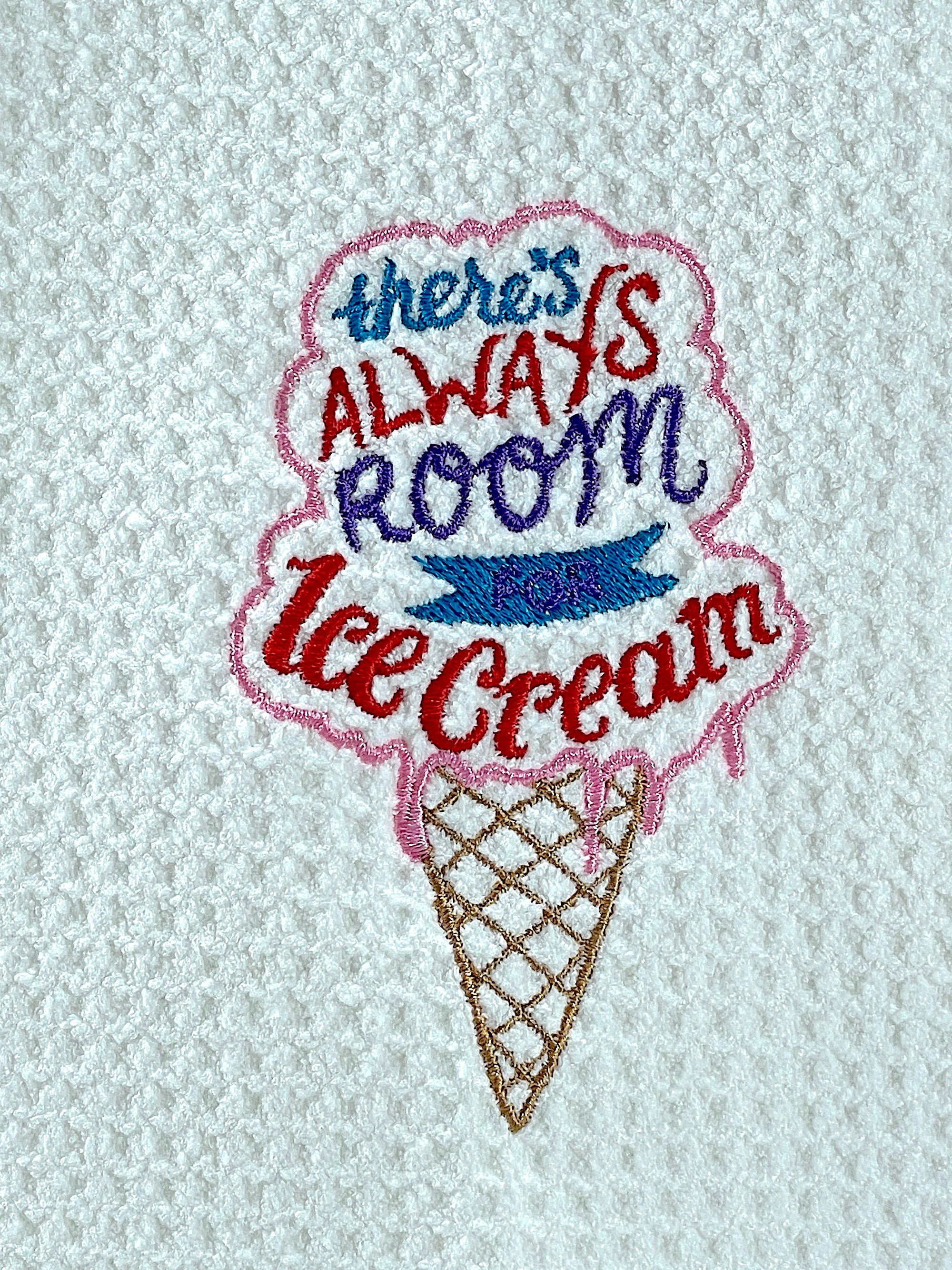 Ice Cream microfiber waffle weave hand  towel