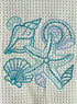 Seashell microfiber waffle weave hand towel