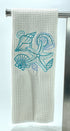 Seashell microfiber waffle weave hand towel