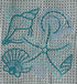 Seashell microfiber waffle weave hand towel