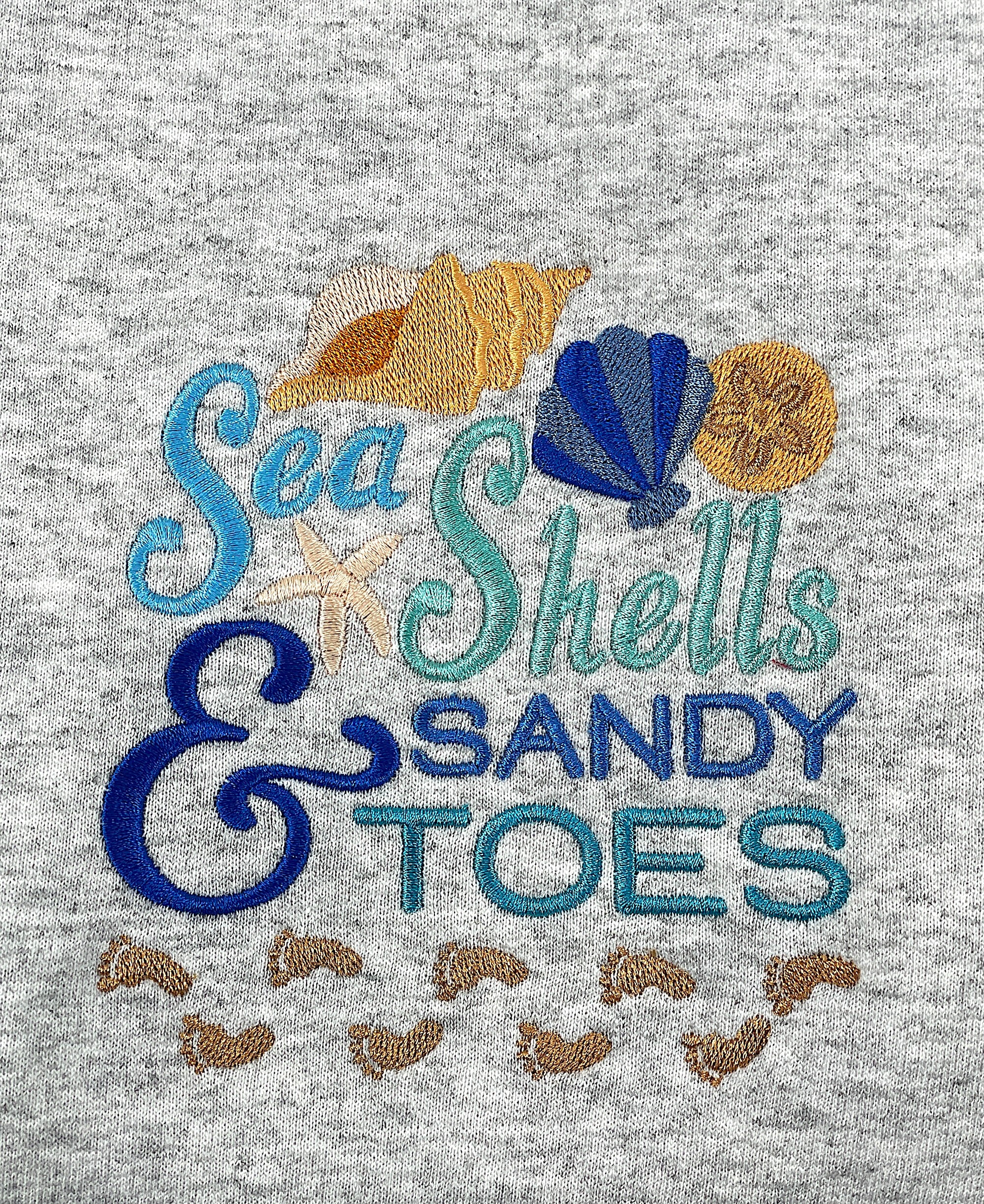 Seashells and sandy Toes sweatshirt
