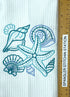 Seashell microfiber waffle weave hand towel