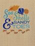 Sea Shells & Sandy toes Nautical microfiber waffle weave hand towel