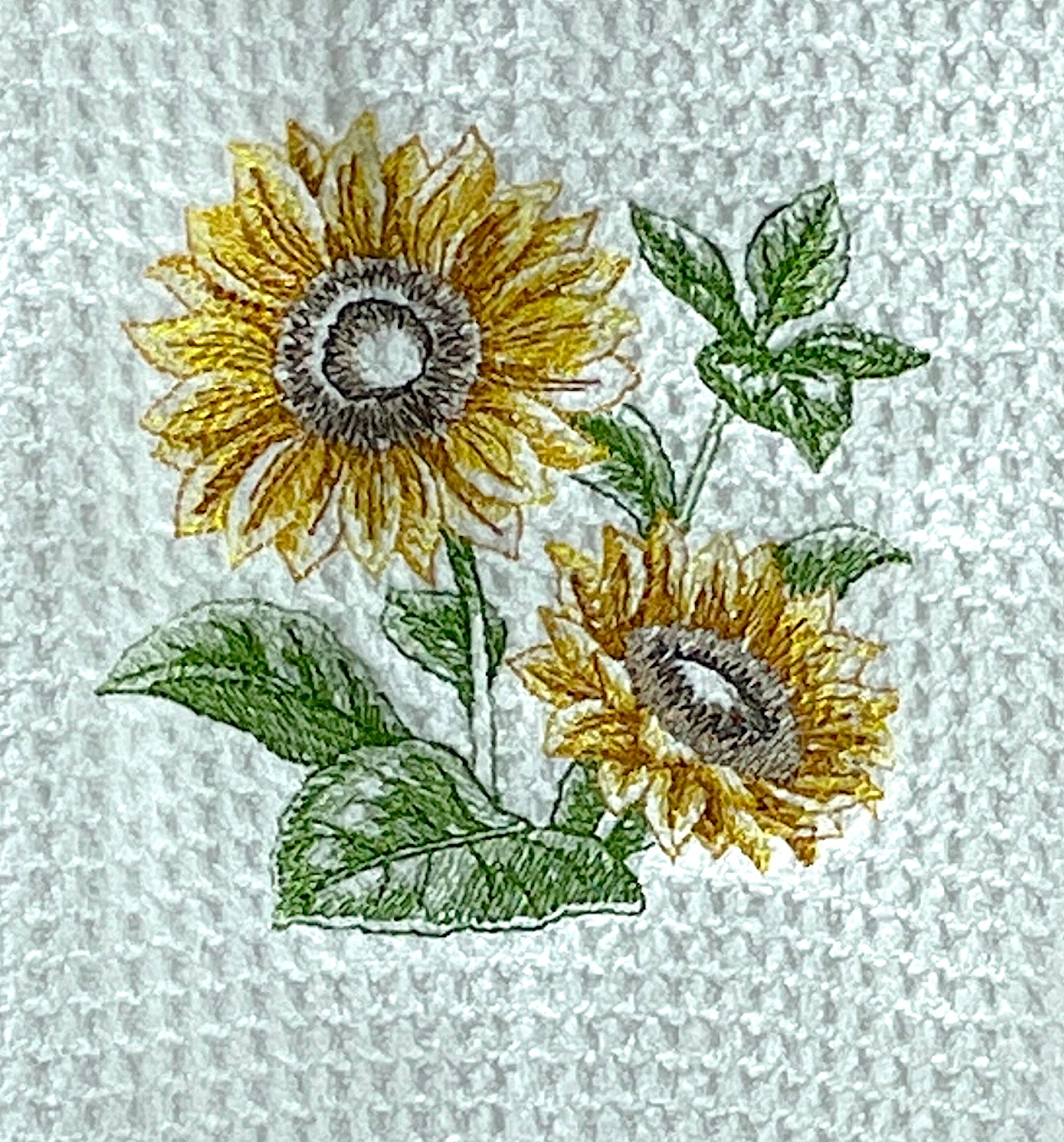 Sunflower Sketch Microfiber Waffle Weave Hand Towel