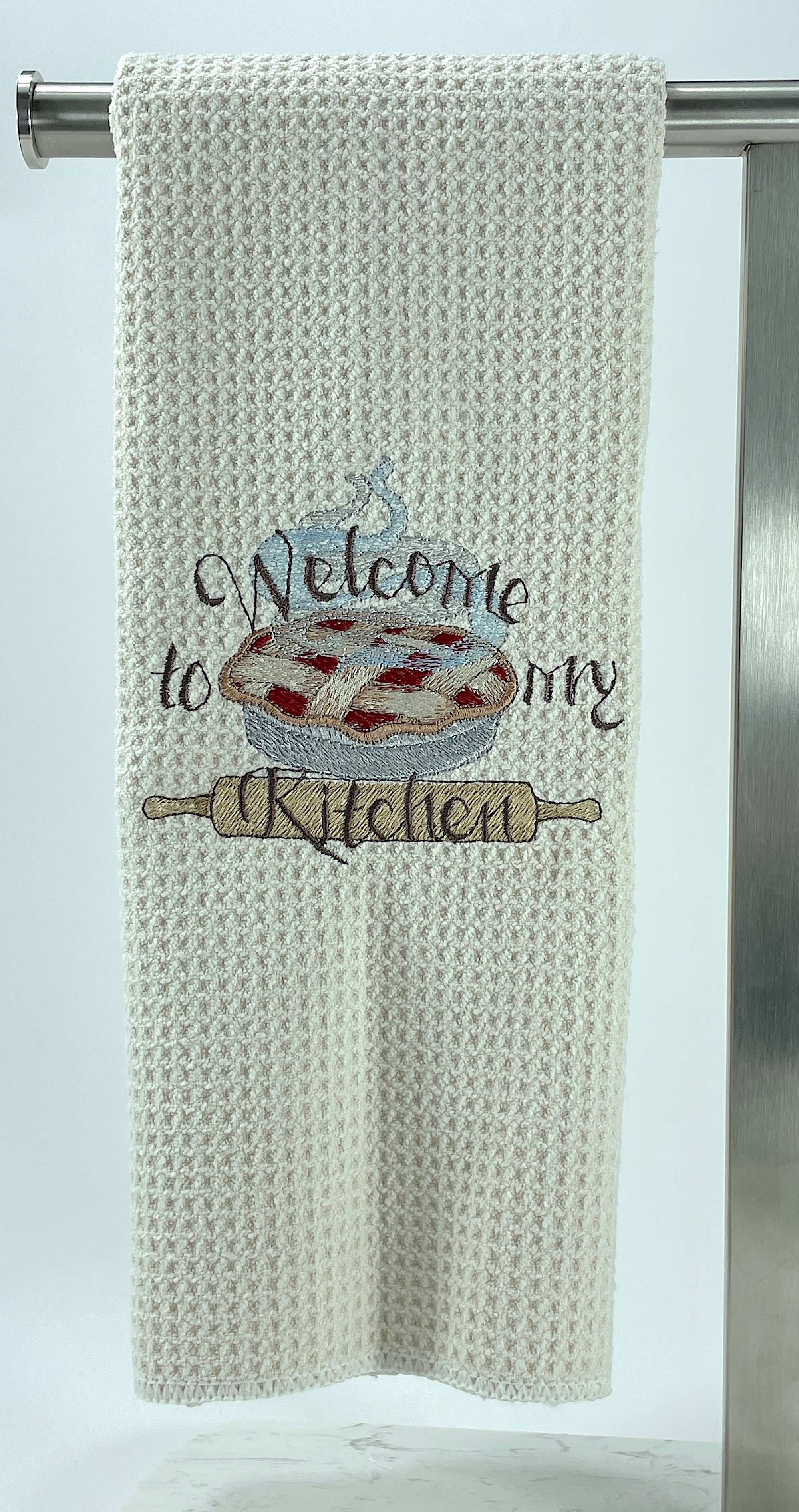 Welcome to my Kitchen Microfiber waffle weave kitchen towel