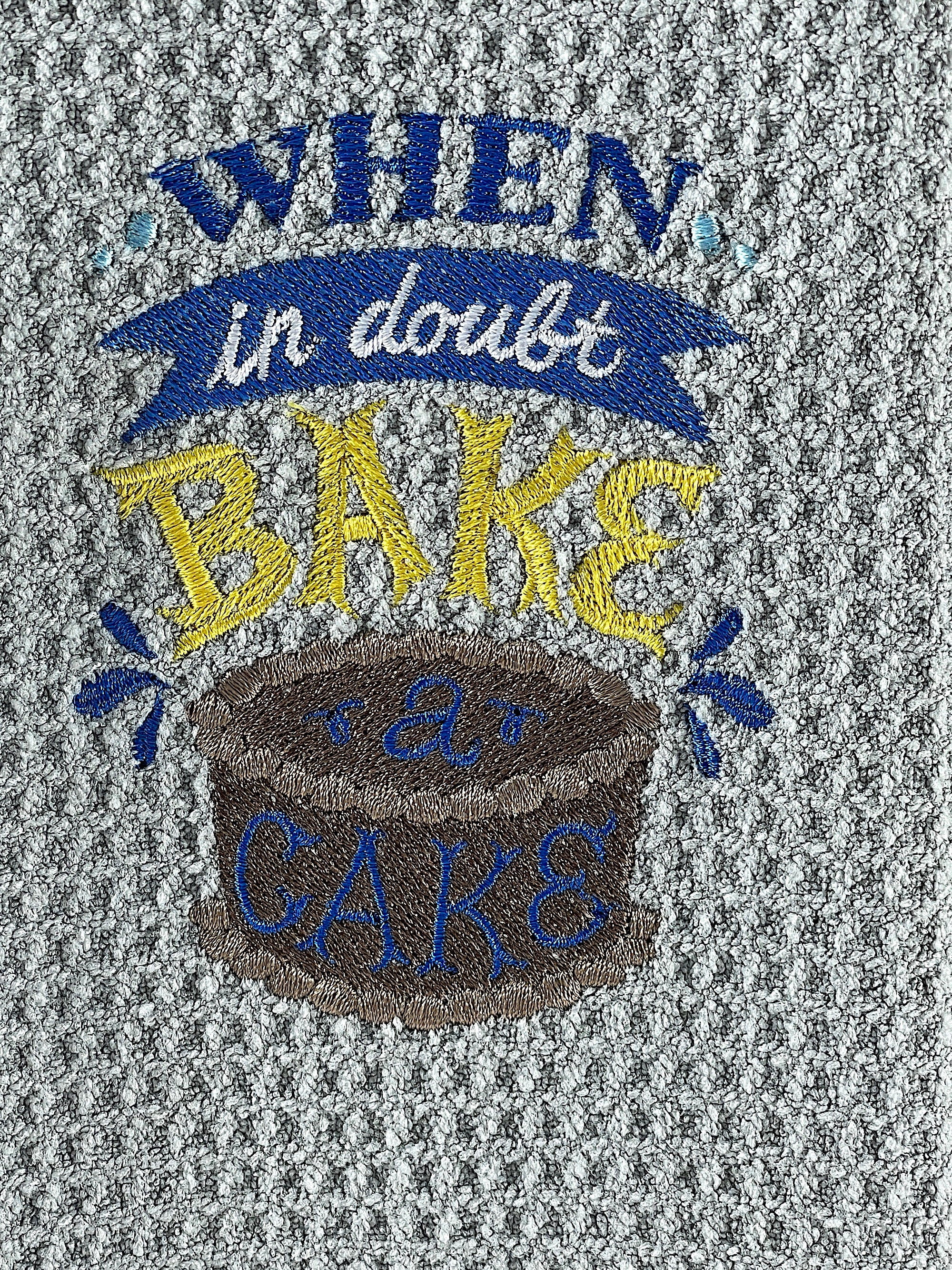 When in Doubt Bake a Cake Microfiber waffle weave hand  towel - Kitchen towel