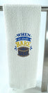 When in Doubt Bake a Cake Microfiber waffle weave hand  towel - Kitchen towel