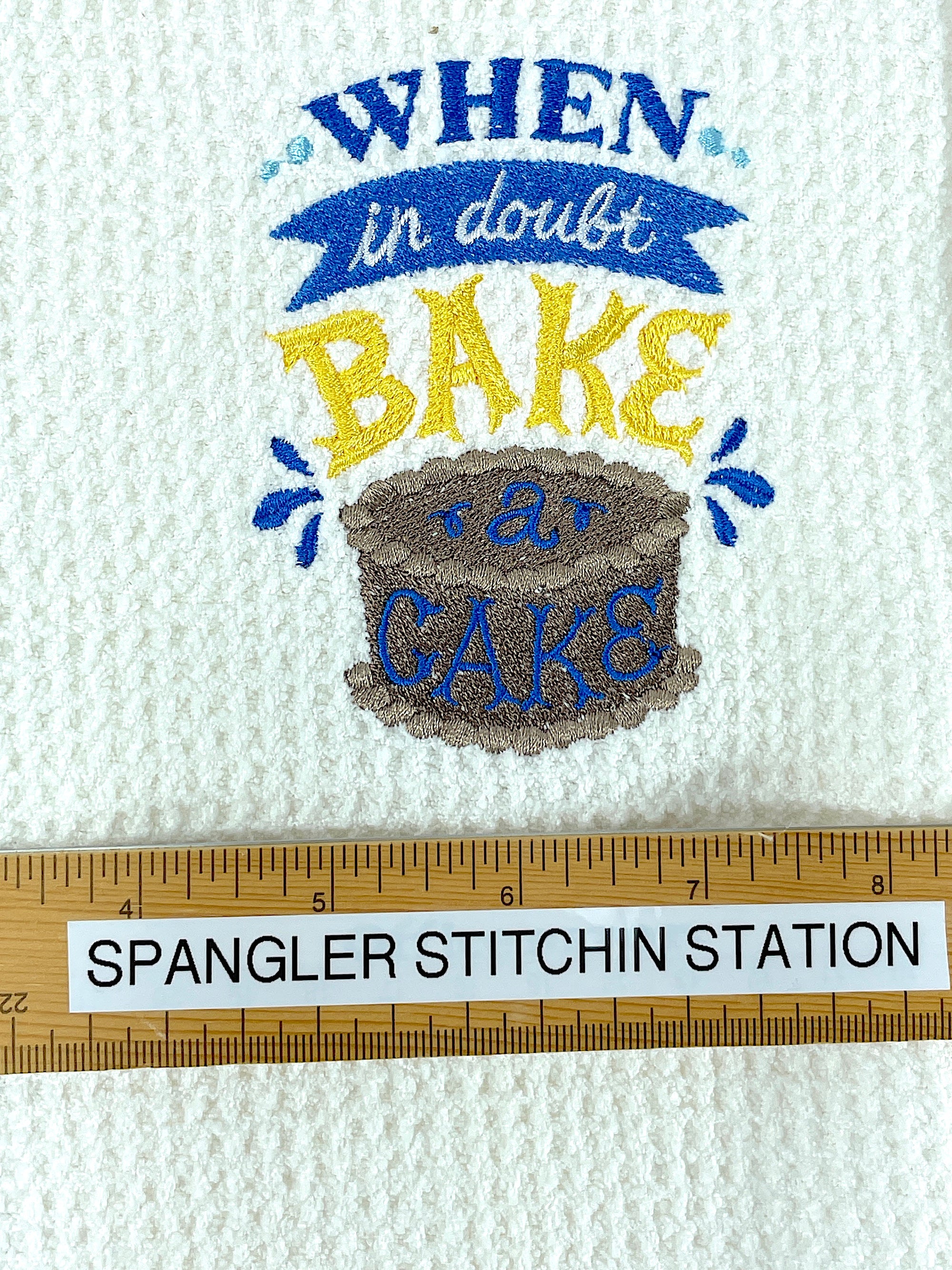 When in Doubt Bake a Cake Microfiber waffle weave hand  towel - Kitchen towel